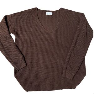 Aritzia Wilfred Free SIze M Merino Wool Sweater Brown